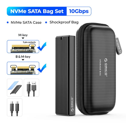M.2 NVMe & SATA SSD Enclosure USB-C 10Gbps/20Gbps — 2230–2280 Supported