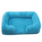 Plush Dog Bed with Removable Cover – Thickened Winter Pet Sofa Pad, Square, Small & Large