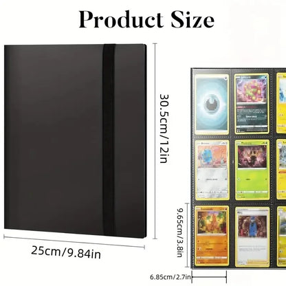 9-Pocket Polypropylene Trading Card Binder - Holds 360 Cards, Side-Loading Pockets, Elastic Strap
