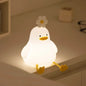 Cute Duck LED Night Light USB Rechargeable Silicone Touch Lamp for Kids Bedside Adjustable Brightness Birthday Gift