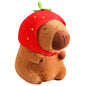 Strawberry Hat Capybara Plush – Small Turtle Backpack Pendant Toy