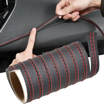 PU Leather Car Trim Braid — Self-Adhesive Decorative Strip for Dashboard & Door, Universal Interior Moulding