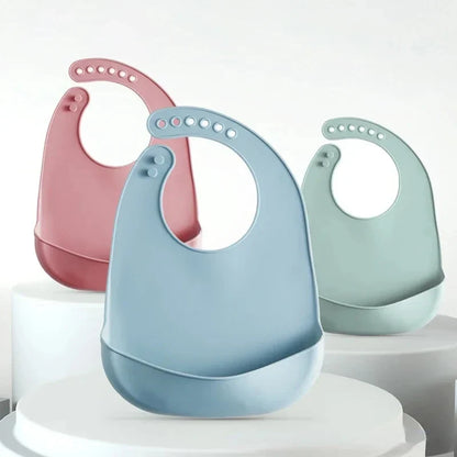1-3pcs Baby Bib Adjustable Waterproof Bibs Babies Soft Edible Silicone