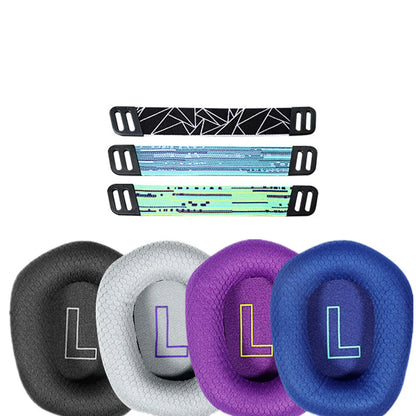Gaming Headset Replacement Ear Pads & Headband — Soft Foam Leather Cushions, Quick-Install