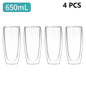 Double Wall Borosilicate Glass Mug - Heat-Resistant Insulated Tumbler for Coffee, Tea, Whiskey, Beer & Cocktails - Gift