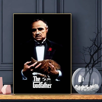 Movie The Godfather Poster HD Art Sticky Wall Waterproof Home Living Room Bar Decoration
