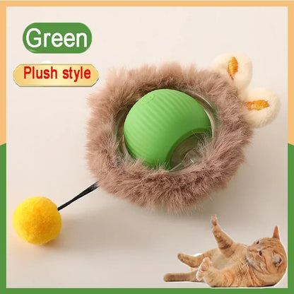 Automatic Rolling Ball Cat Toy – USB-C Rechargeable Interactive Silicone Magic Ball, Prey-Simulating Training Toy for Cats