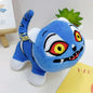 Anime K-Pop Demon Hunter Plush Keychain, Purple Tiger Monster with Black Hat and 3 Eyes Cute Plush Charm Gift