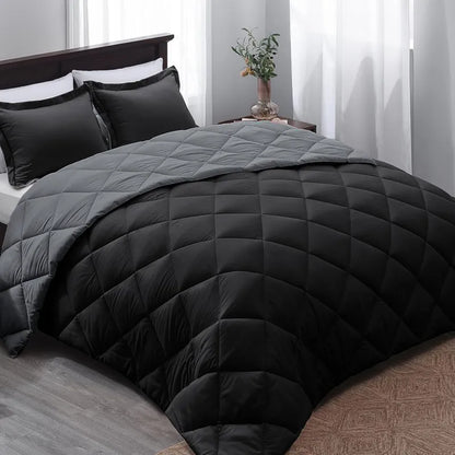 2/3-Piece Reversible Comforter Set – Queen/King – All-Season Microfiber Comforter with 1–2 Pillow Shams