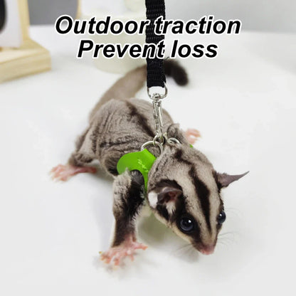 4-Pack Small Pet Harness and Leash Set - Escape-Proof Adjustable Collar for Hamsters, Sugar Gliders, Squirrels
