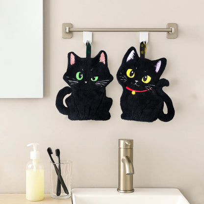 2-Pack Black Cat Hand Towels – Cute Halloween Kitchen & Hand Towels, Super Absorbent