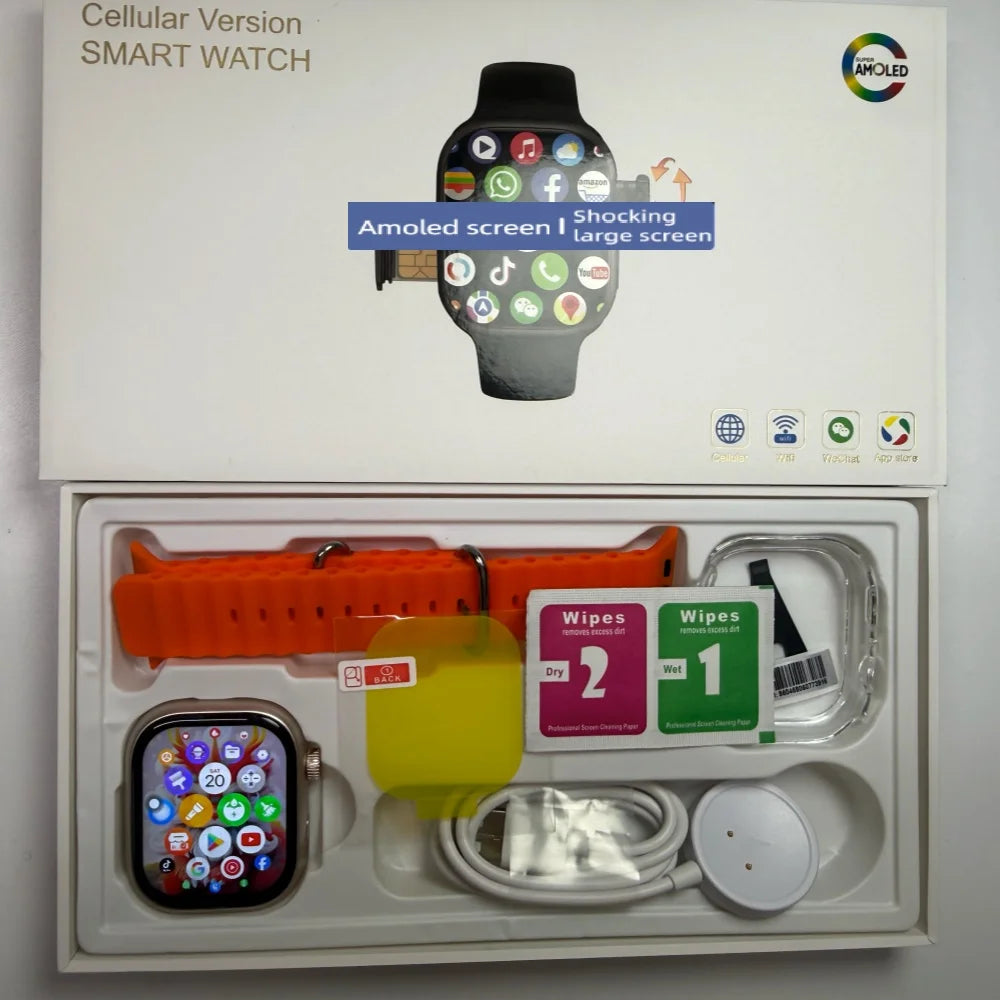 2026 New CD99 4G Smart Watch Android 180° Rotating Camera AMOLED Screen SIM Card GPS WiFi Heart Rate Monitor Waterproof Smartwat