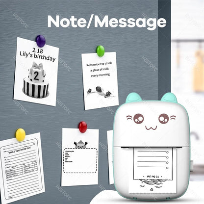 Portable 58mm Mini Thermal Photo & Label Printer - Bluetooth Sticker Memo Printer for iOS & Android (Compatible with 57mm Paper)