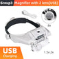 LED Headband Magnifier 1.5x/2x/2.5x/3x/3.5x/8x Hands-Free Magnifying Glasses for Jewelry, Watch & Electronic Repair