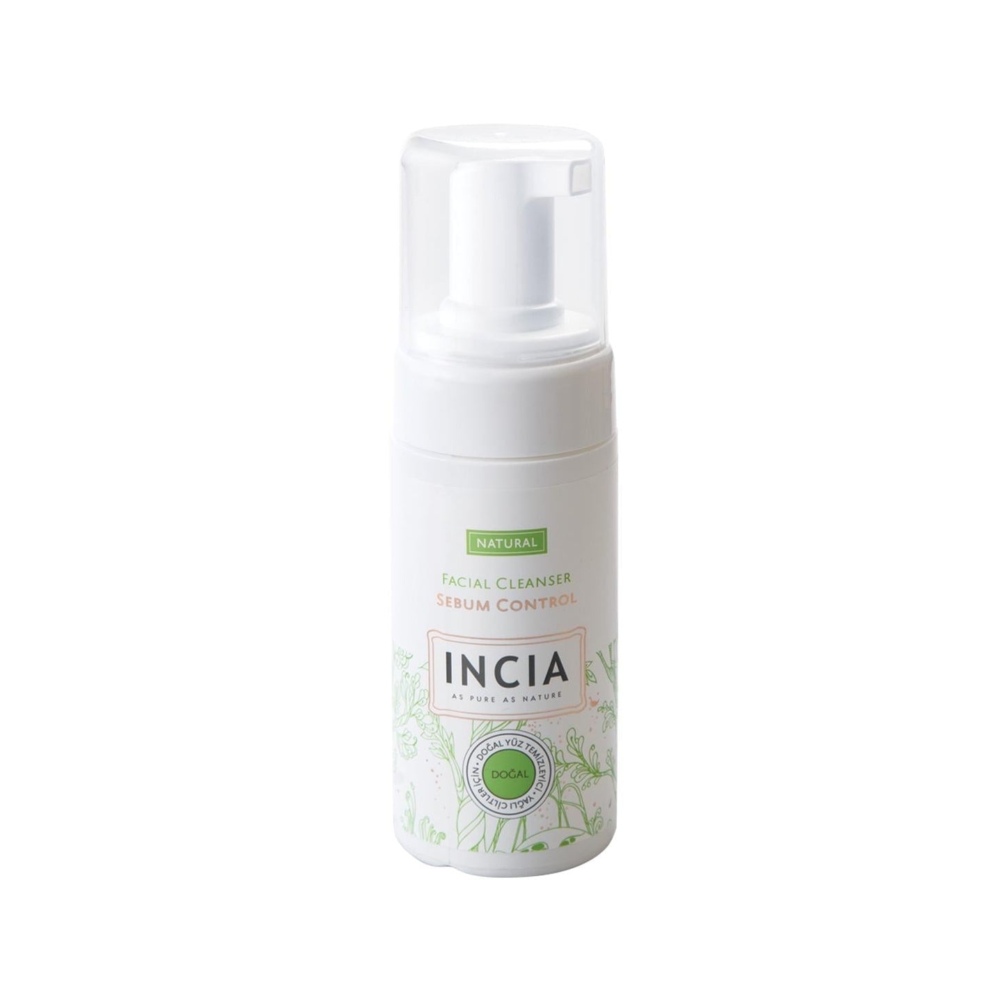INCIA Natural Face Cleanser for Oily Skin - Gentle, Effective, and Chemical-Free - 4.23 fl oz
