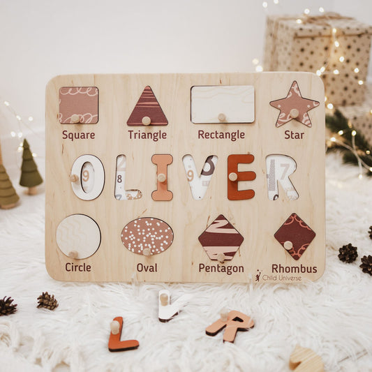 Shape Sorting Name Board