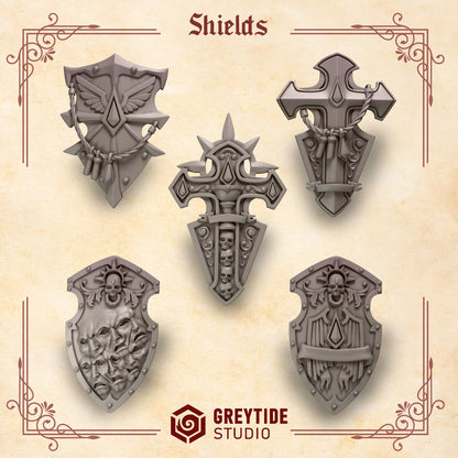 3d Printed Crimson Lords Shields x5 by Greytide Studio