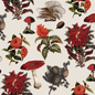 Shrooms Wallpaper, off-white and red