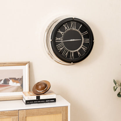 13.5/17.5 Inch Silent Wall Clock with Silver Frame