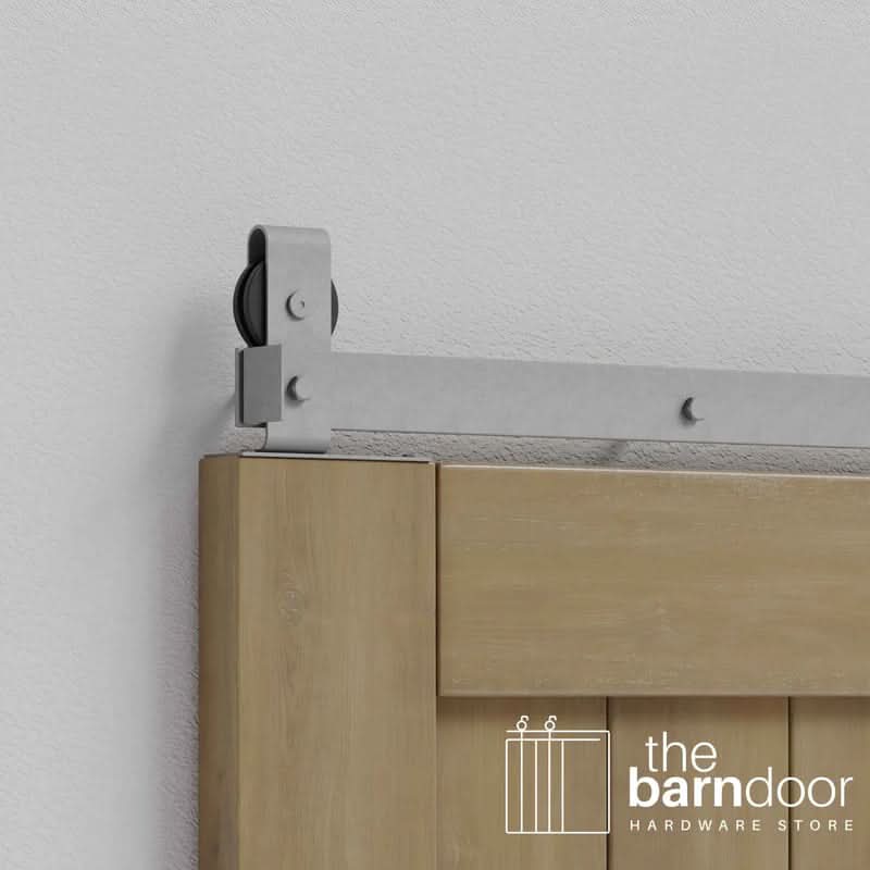 Modern J Top Mount Bifold Barn Door Hardware Kit | 6 Door One Way