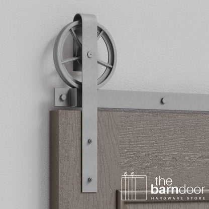 Wagon Wheel Heavy Duty Sliding Barn Door Hardware Kit