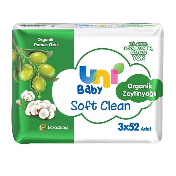 Uni Baby Soft Clean Organic Cotton Extract & Organic Olive Oil Wet Wipes - Organic & Hypoallergenic Baby Wipes