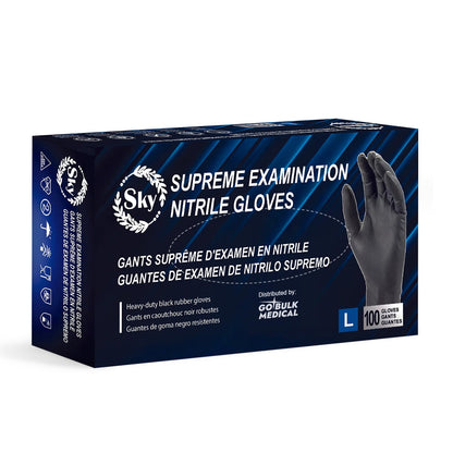 Pallet Sky Black Nitrile Exam Gloves of 100 Cases(100,000 Gloves) 5 mil Thick Powder-Free Heavy Duty Disposable