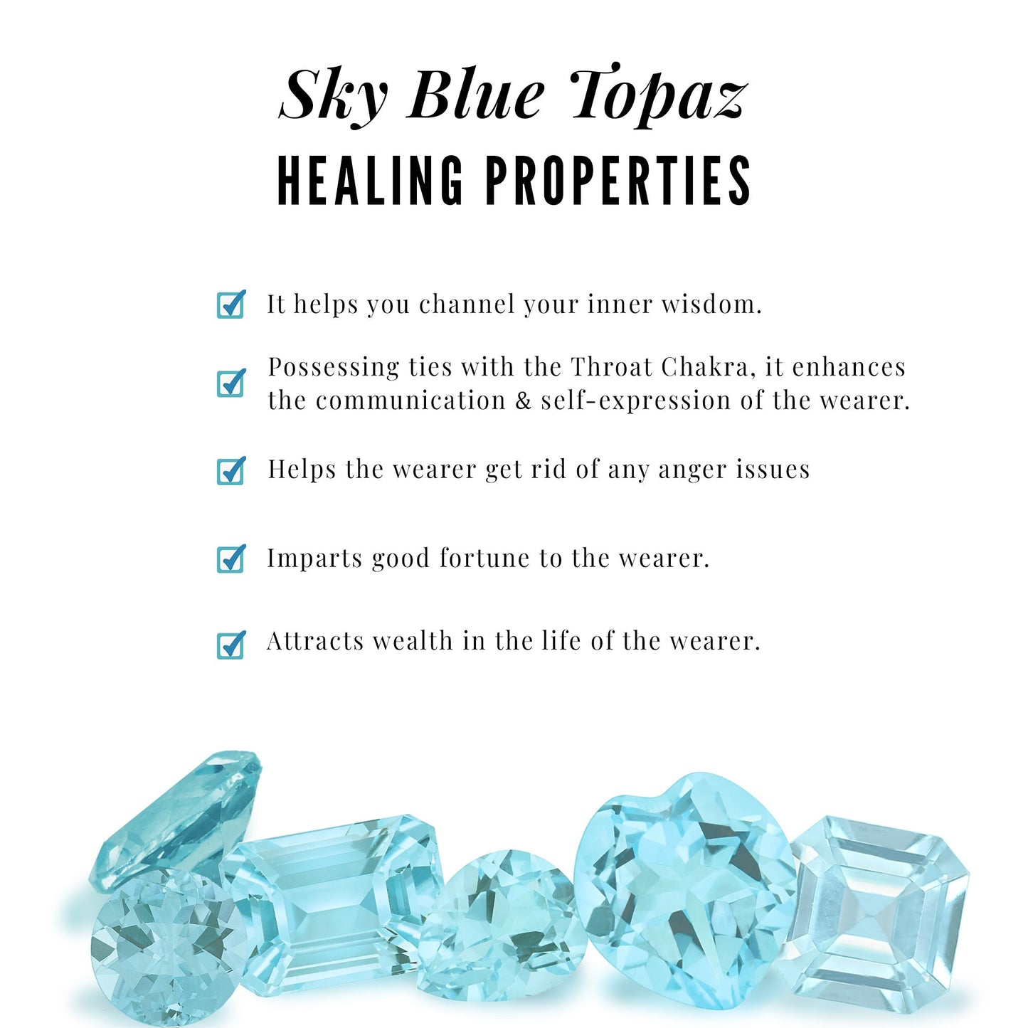 Sky Blue Topaz Vintage Style Engagement Ring with Lab Diamonds