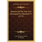 Memoirs Of The Year Two Thousand Five Hundred V1 (1772) - Paperback