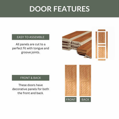 Slanted Pine Wood DIY Barn Door