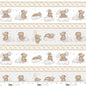 Sleepy Teddy Oatmeal/Gray Border Stripe Cotton 44"/45" Fabric Per Yard