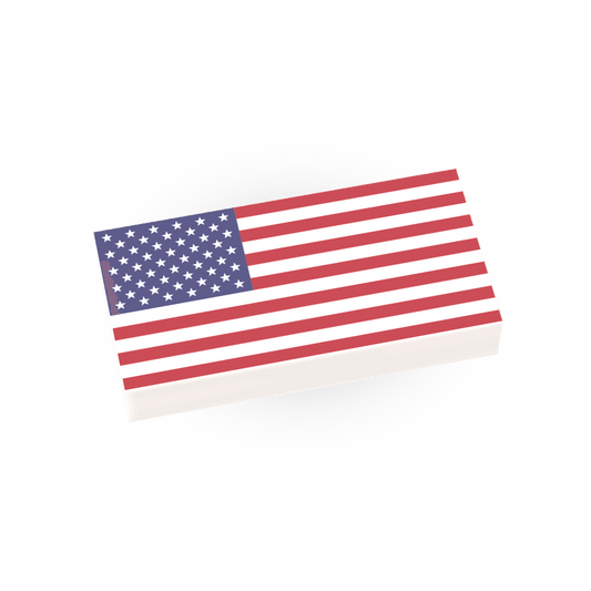 USA Flag- Small - Custom Printed 1x2 Tile - Made Using LEGO® Parts