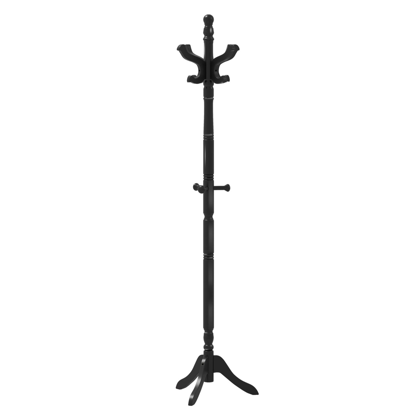 Solid Wood Hall Tree with 11 Hooks and 3 Height Options for Entryway