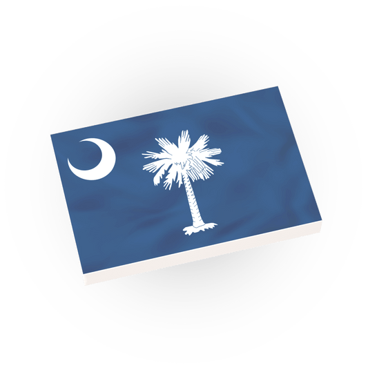 South Carolina State Flag - Minifig Scale - Custom Printed - 2x3 Tile Made using LEGO® Parts