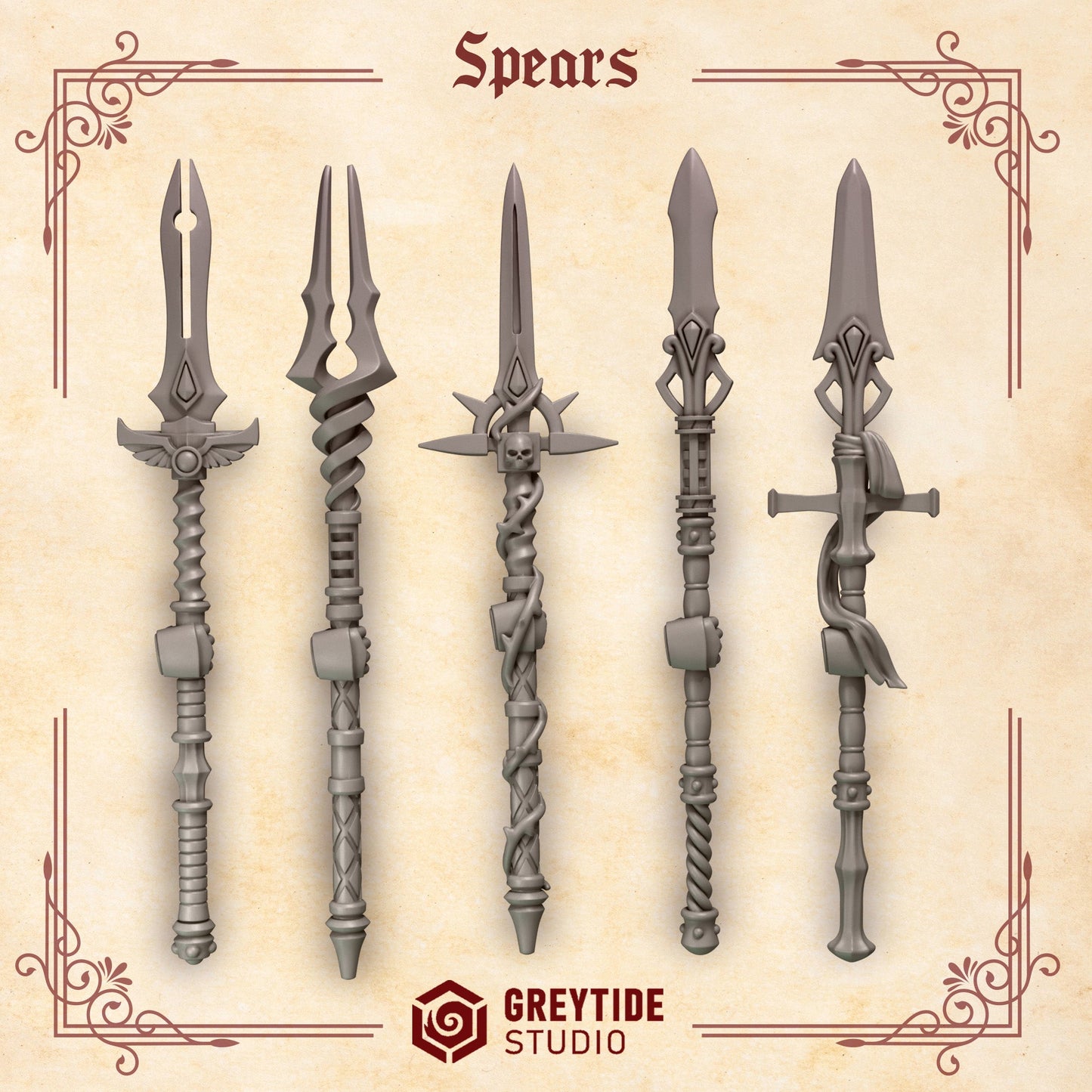 3d Printed Crimson Lords Spears x10 by Greytide Studio