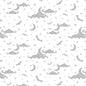 Spooky Spectacle - Moon and Stars All Over White on White Cotton 44"/45" Fabric Per Yard