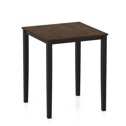Square Dining Table with Solid Wood Frame for 4-Person