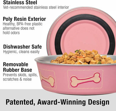 Stainless Steel Dog & Cat Bowl | Spill-Resistant Feeding Bowl (various colors)