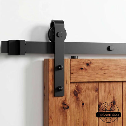 J-Strap Black Single Track Barn Door Hardware Kit