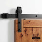 J-Strap Black Single Track Barn Door Hardware Kit