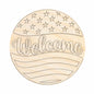 Unfinished Wood Stars and Stripes Welcome Door Sign Kit | Wood Craft Cutouts | 1/4" Thick |