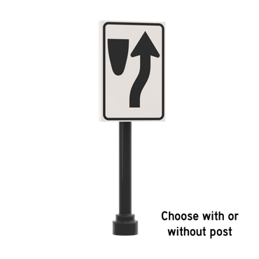 Right of Median Street Sign - Custom Printed 2x3 Tile - Made Using LEGO® Parts