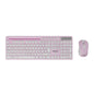 Everest Pink White Wireless Keyboard and Mouse Set KM-730 - Clutter-Free Workspace, Adjustable DPI