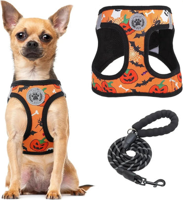 Step-In Dog Harness & Leash Set in Various Patterns – Reflective No Pull (XS- XL)
