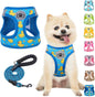 Step-In Dog Harness & Leash Set in Various Patterns – Reflective No Pull (XS- XL)
