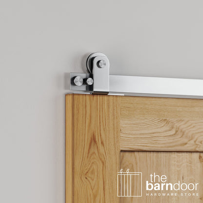 Straight Top Mount Stainless Steel Barn Door Hardware Kit