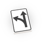 Straight and Left Turn Only Sign - Custom Printed 2x3 Tile - Made Using LEGO® Parts