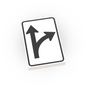 Straight and RIght Turn Only Sign - Custom Printed 2x3 Tile - Made Using LEGO® Parts