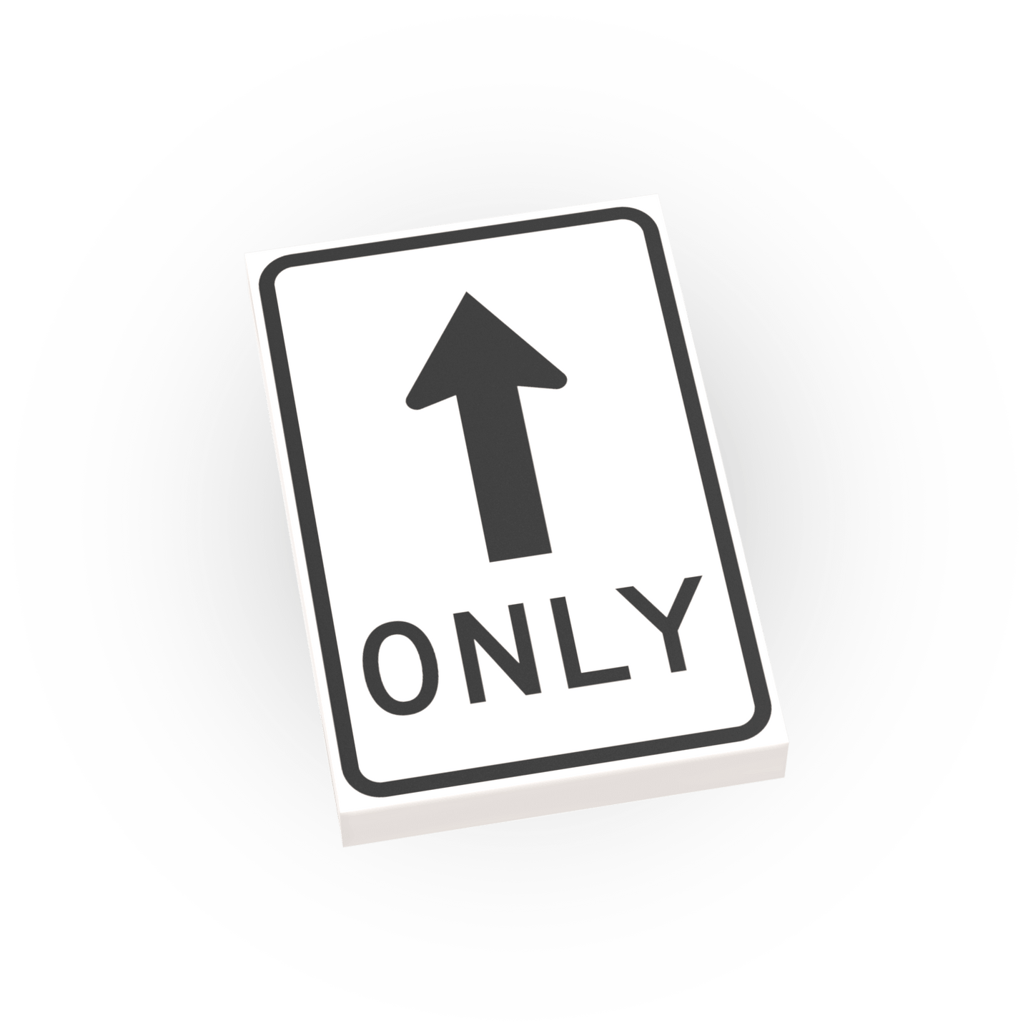 Straight Only Sign - Custom Printed 2x3 Tile - Made Using LEGO® Parts