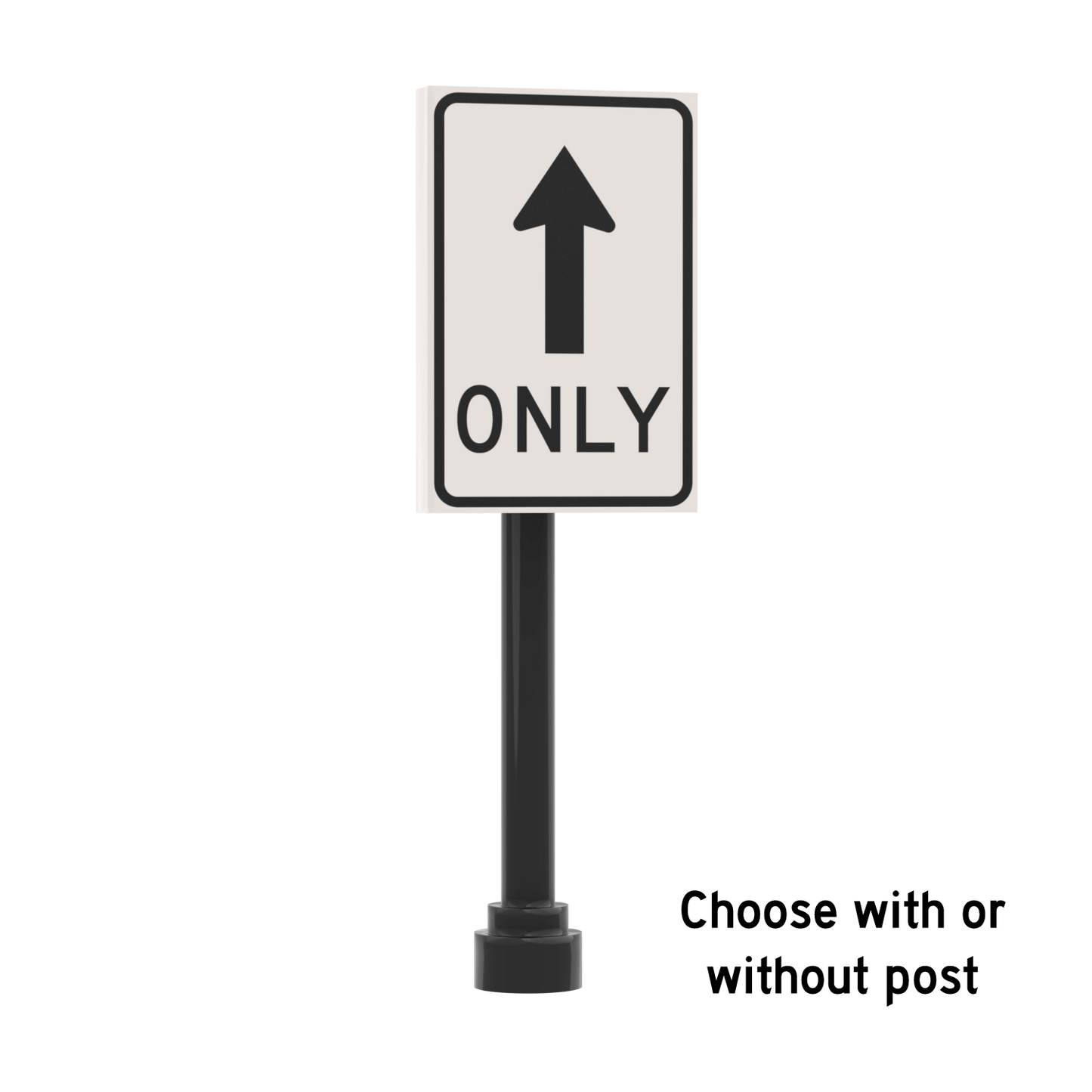 Straight Only Sign - Custom Printed 2x3 Tile - Made Using LEGO® Parts